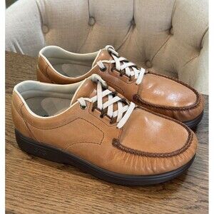 SAS Bout Time Lux Leather Lace Up Loafers Men’s 9WW Hazel Brown TriPad Comfort